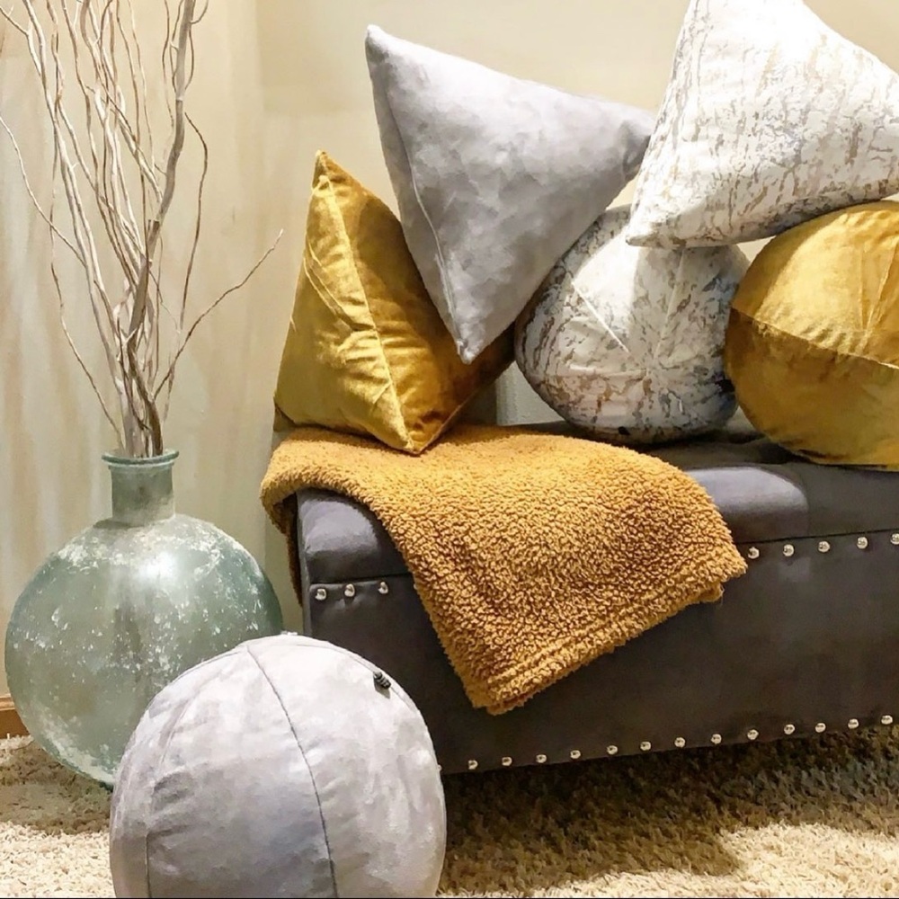 Handmade Elegant Gold and Gray Throw Pillow case PICK YOUR STYLE